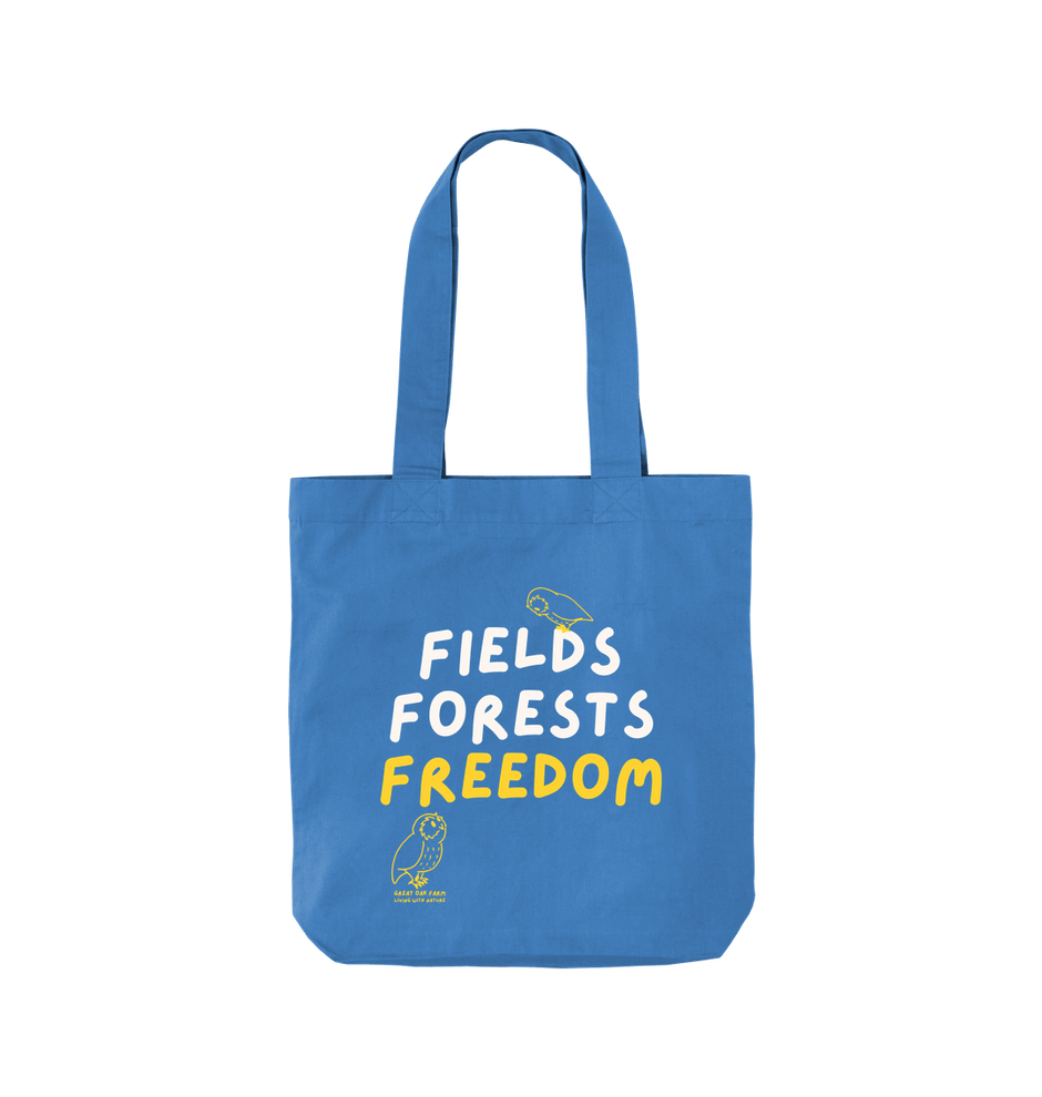 Great Oak Farm Blue Fields Forests Freedom Tote