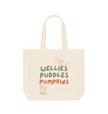 Great Oak Farm Natural Large Wellies Puddles Pumpkins Tote
