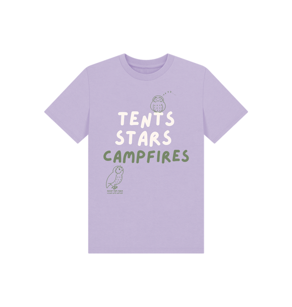 Great Oak Farm Lilac Tents Stars Campfires T-shirt