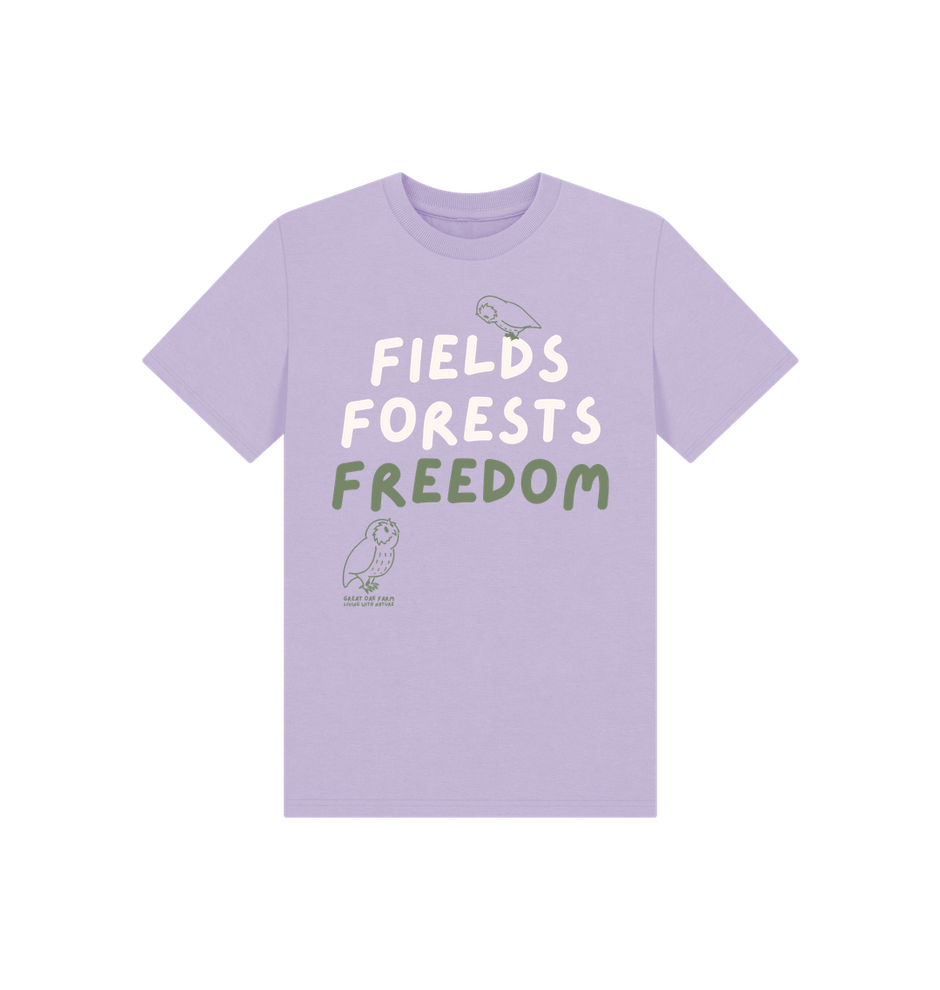 Great Oak Farm Lilac Fields Forests Freedom T-shirt