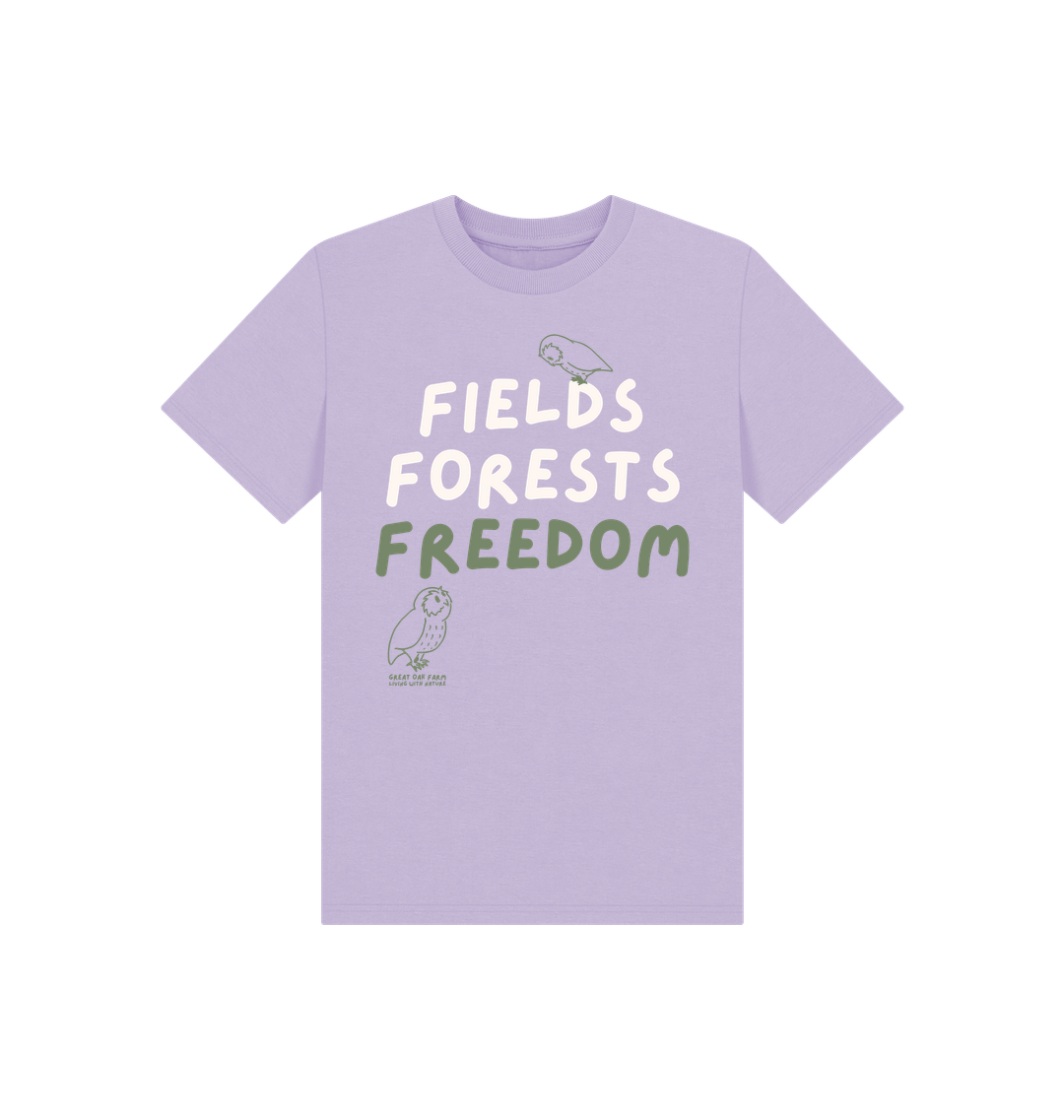Great Oak Farm Lilac Fields Forests Freedom T-shirt