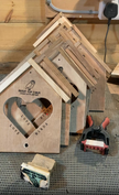 Wood Love Birds Heart shaped Bird Feeder Great Oak Farm
