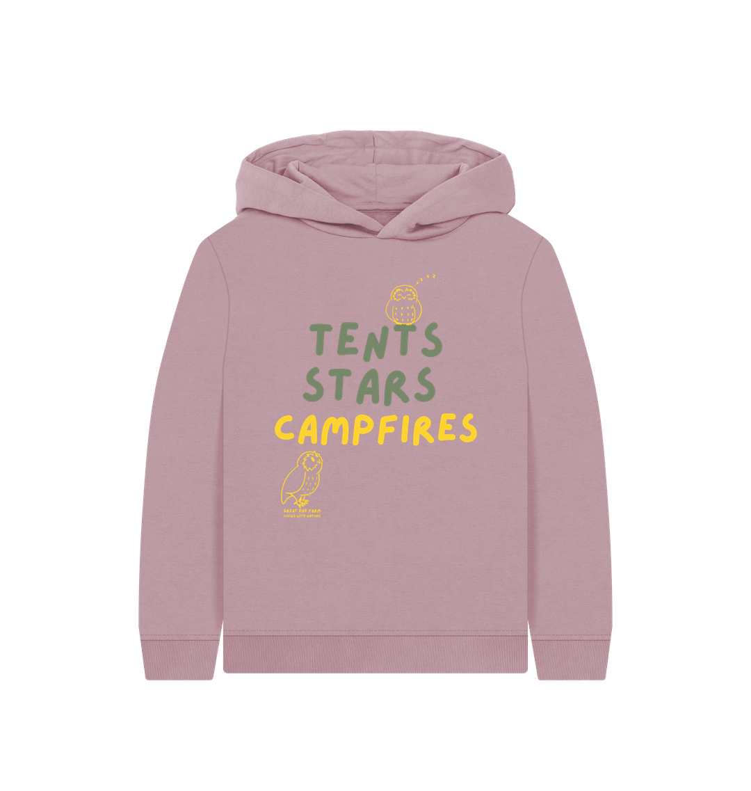 Great Oak Farm Mauve Tents Stars Campfires Hoodie