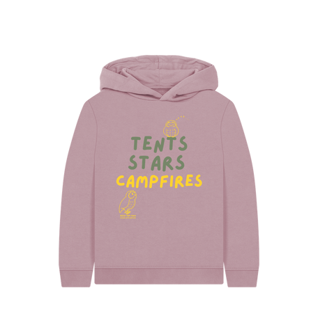Great Oak Farm Mauve Tents Stars Campfires Hoodie