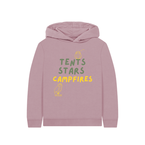 Great Oak Farm Mauve Tents Stars Campfires Hoodie