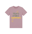 Great Oak Farm Mauve Tents Stars Campfires T-shirt