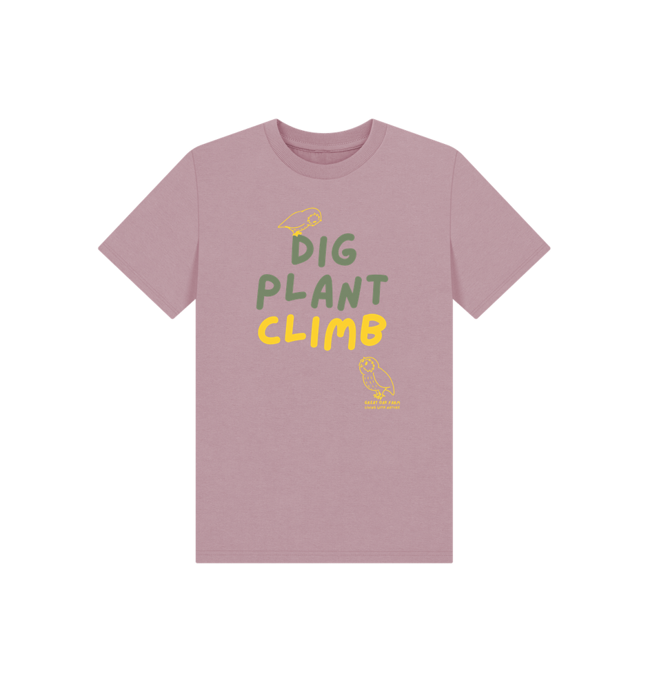 Great Oak Farm Mauve Dig Plant Climb T-shirt
