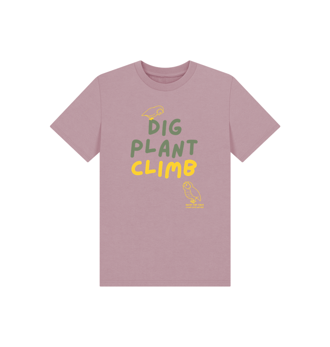 Great Oak Farm Mauve Dig Plant Climb T-shirt