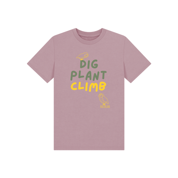 Great Oak Farm Mauve Dig Plant Climb T-shirt