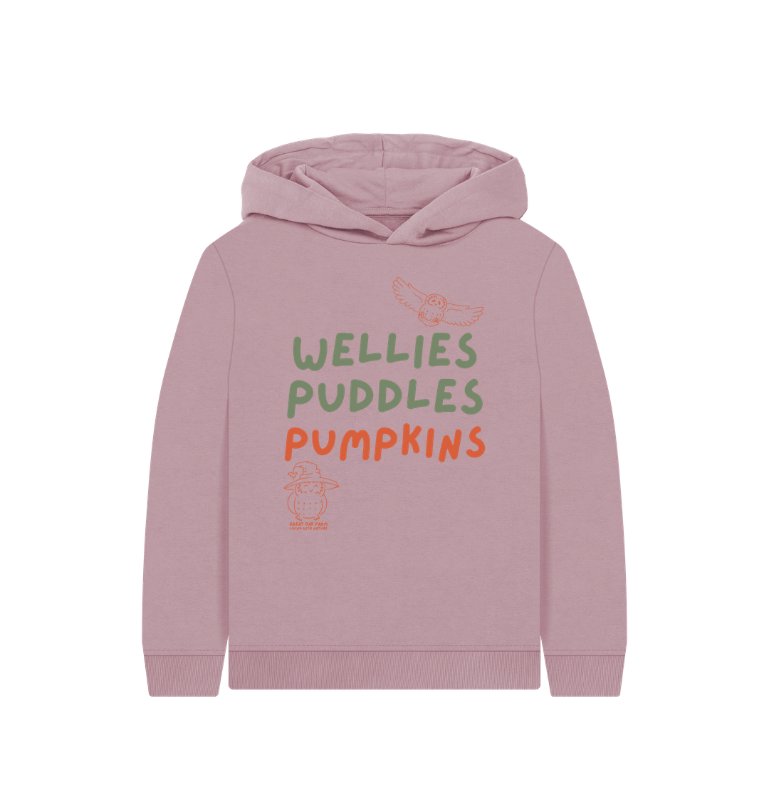 Great Oak Farm Mauve Wellies Puddles Pumpkins Hoodie