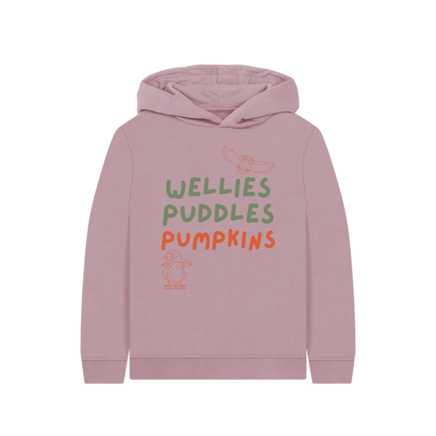 Great Oak Farm Mauve Wellies Puddles Pumpkins Hoodie