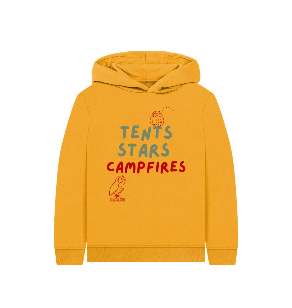 Great Oak Farm Mustard Tents Stars Campfires Hoodie