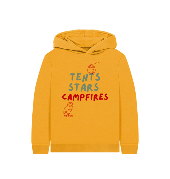 Great Oak Farm Mustard Tents Stars Campfires Hoodie