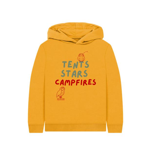 Great Oak Farm Mustard Tents Stars Campfires Hoodie