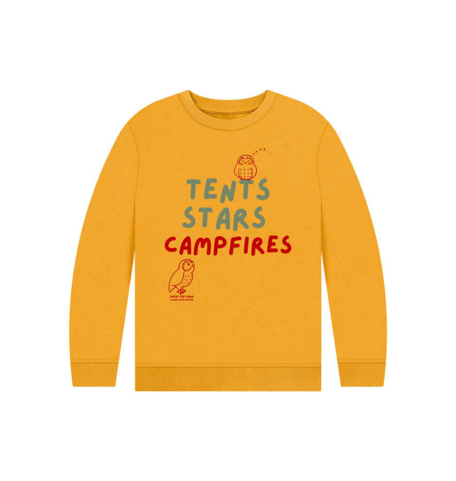 Great Oak Farm Mustard Tents Stars Campfires Jumper