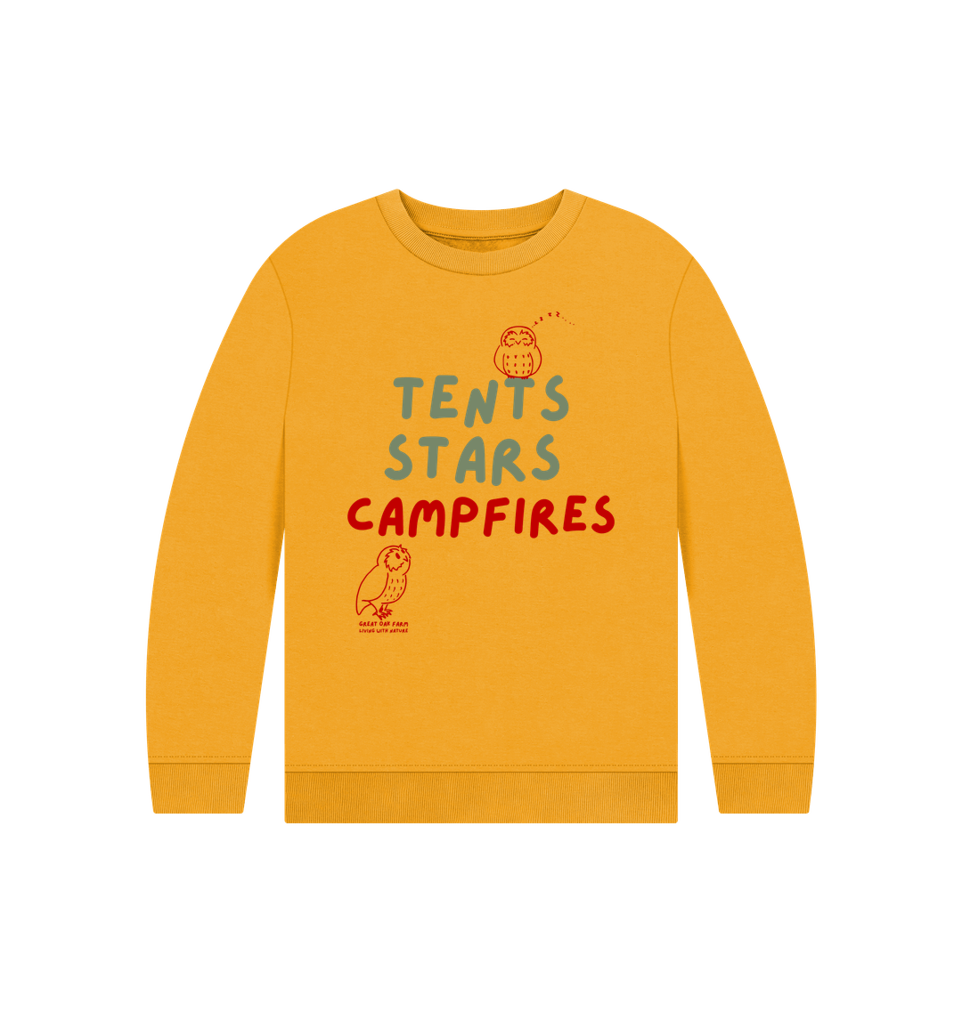 Great Oak Farm Mustard Tents Stars Campfires Jumper