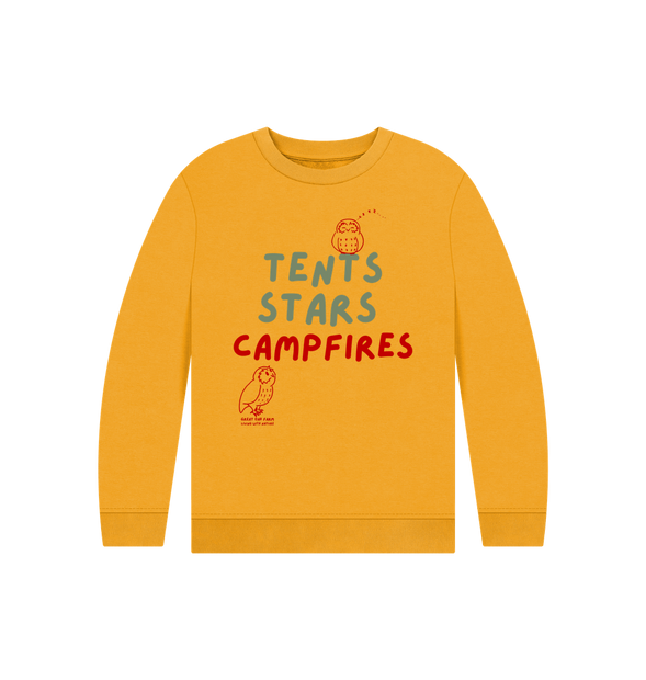 Great Oak Farm Mustard Tents Stars Campfires Jumper