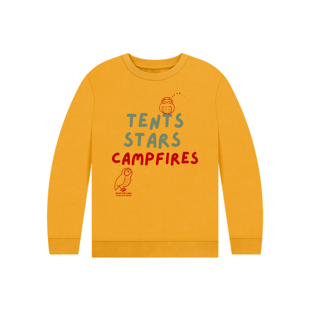 Great Oak Farm Mustard Tents Stars Campfires Jumper