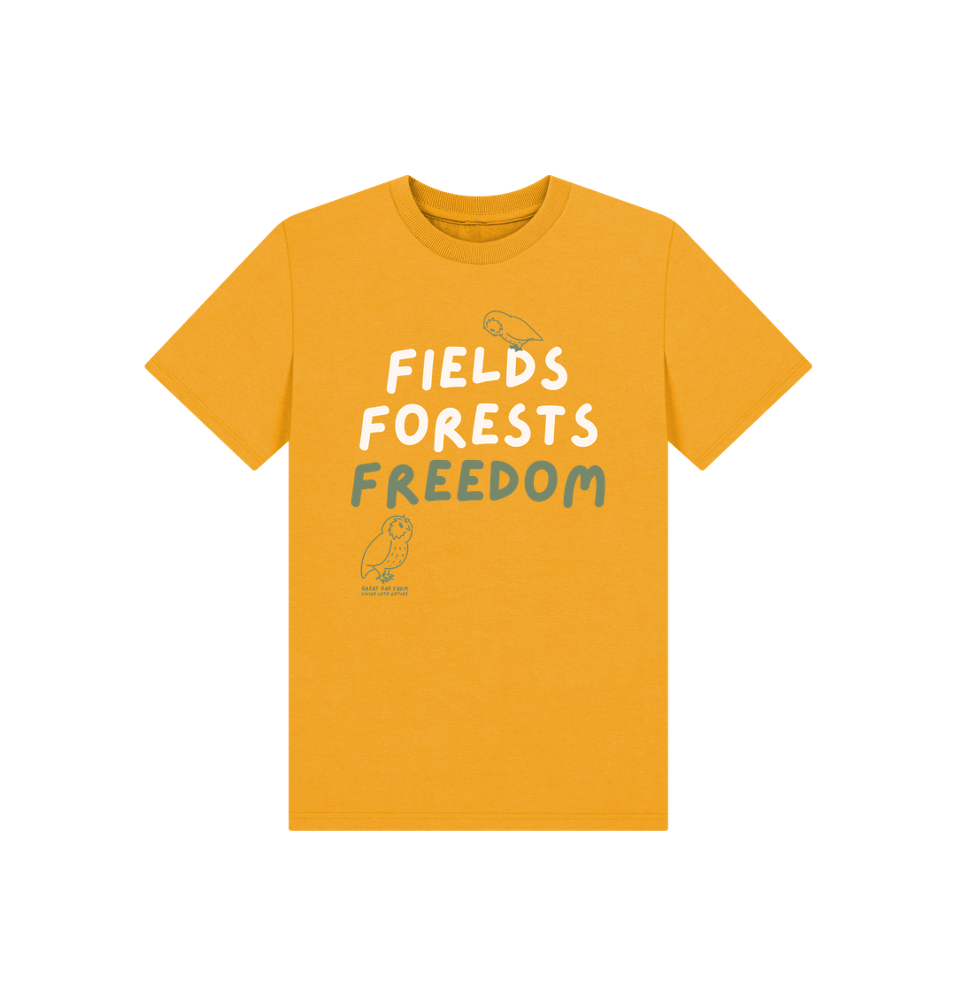 Great Oak Farm Mustard Fields Forests Freedom T-shirt