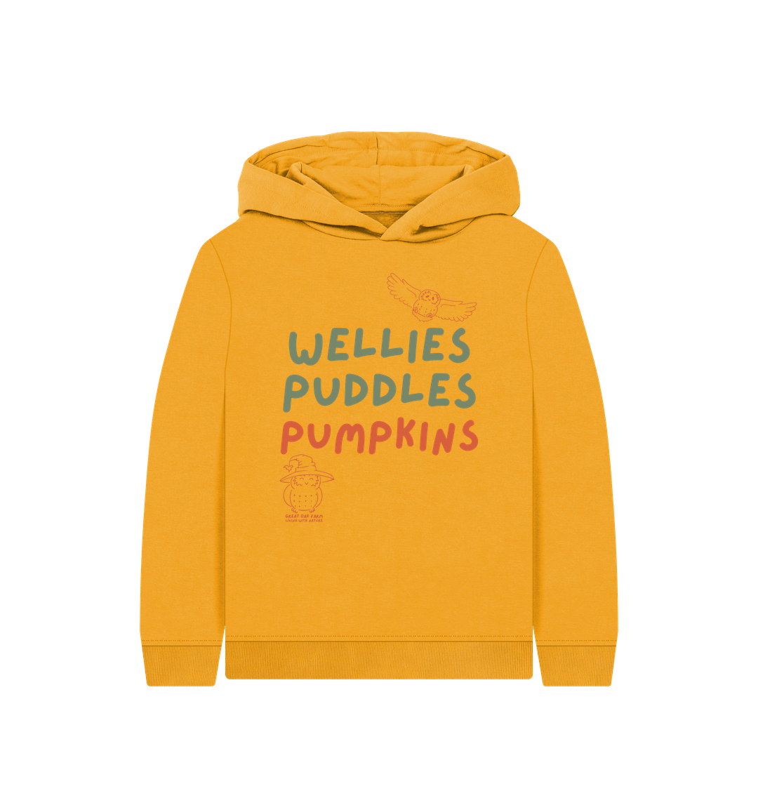 Great Oak Farm Mustard Wellies Puddles Pumpkin Hoodie