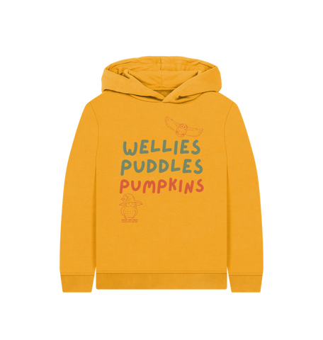 Great Oak Farm Mustard Wellies Puddles Pumpkin Hoodie