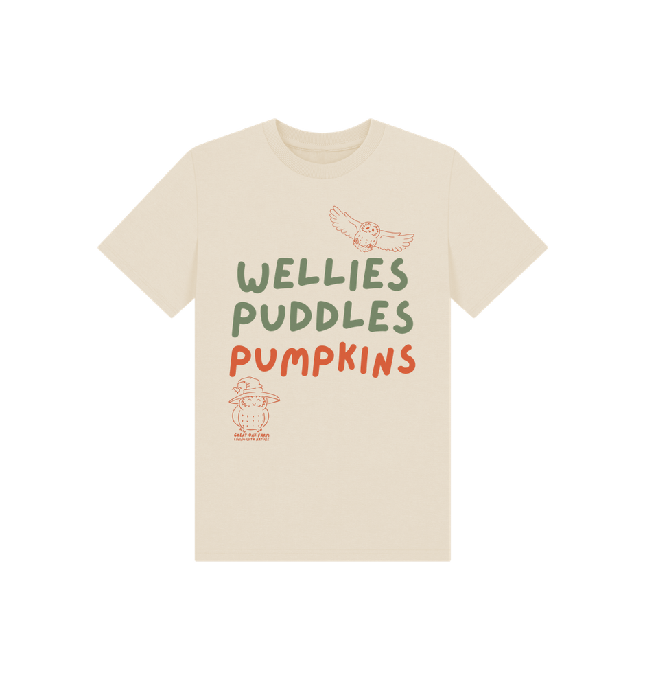 Great Oak Farm Natural Wellies Puddles Pumpkins T-shirt