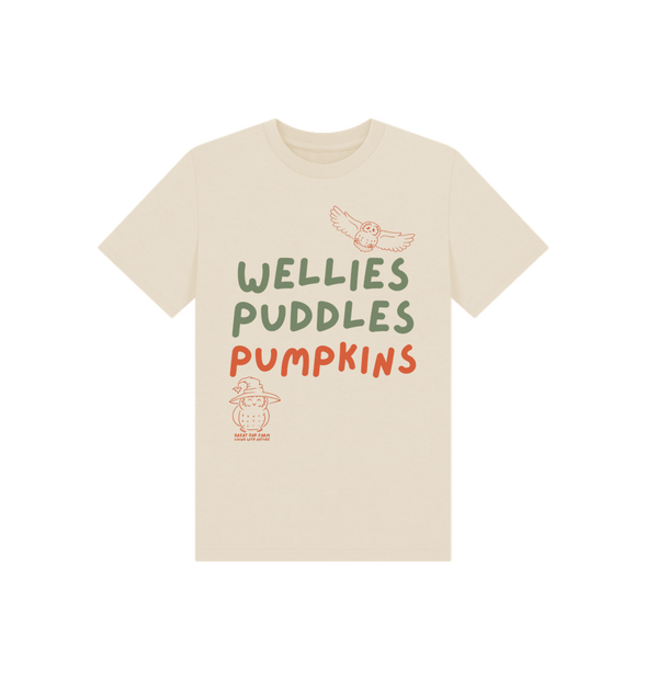 Great Oak Farm Natural Wellies Puddles Pumpkins T-shirt