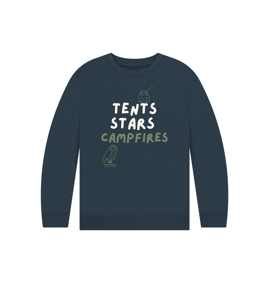 Great Oak Farm Navy Blue Printed Kids Jumper Front 