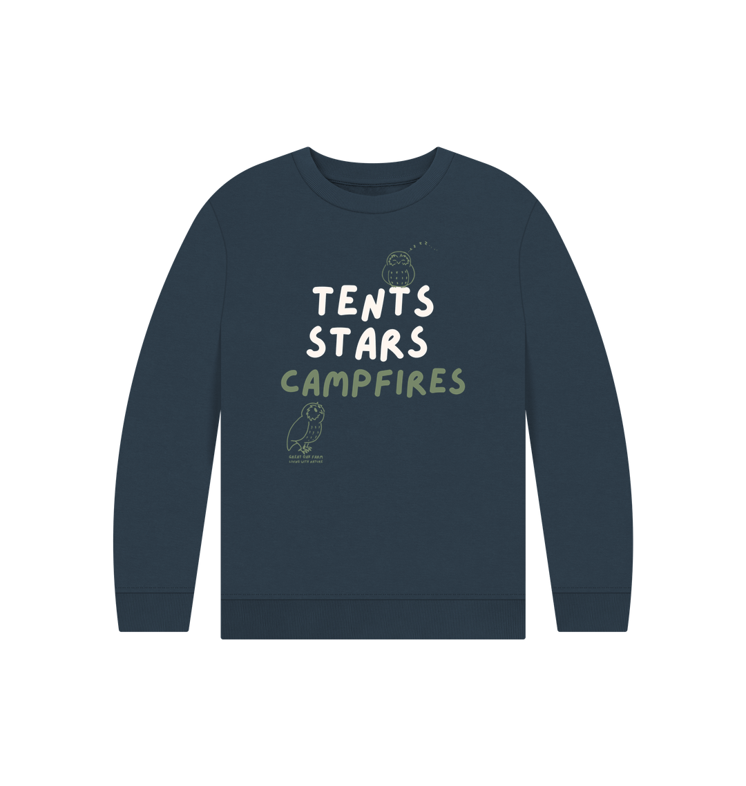 Great Oak Farm Navy Blue Printed Kids Jumper Front 