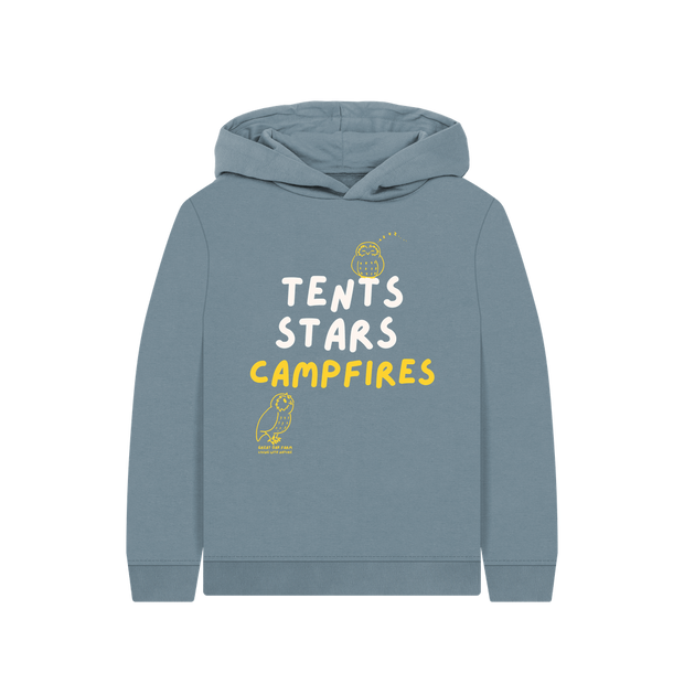 Great Oak Farm Stone Blue Tents Stars Campfires Hoodie