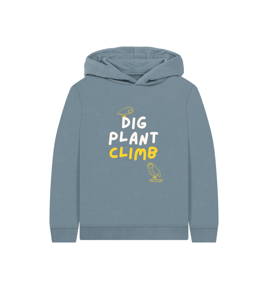 Great Oak farm Stone Blue Dig Plant Climb Hoodie