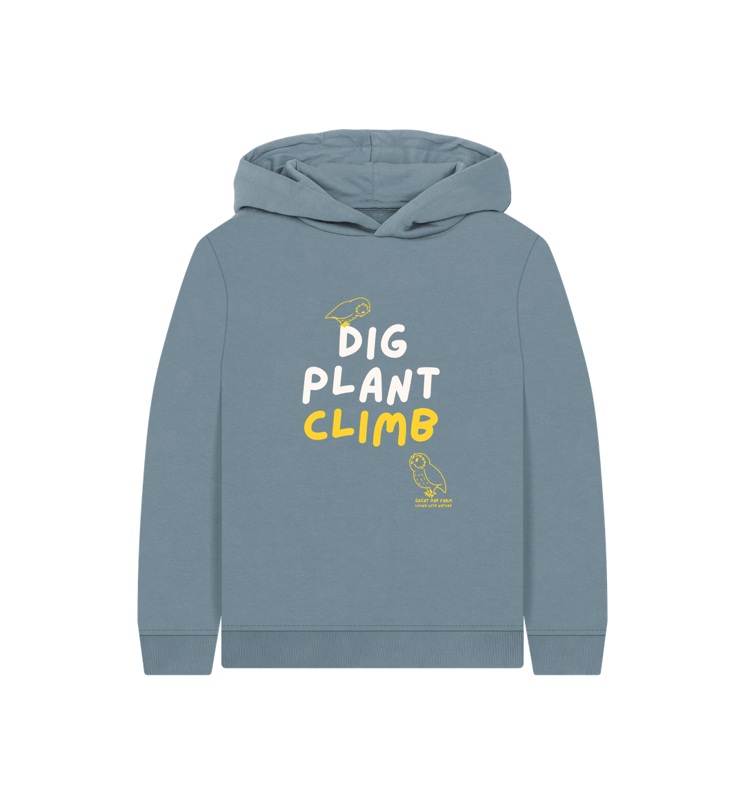 Great Oak farm Stone Blue Dig Plant Climb Hoodie