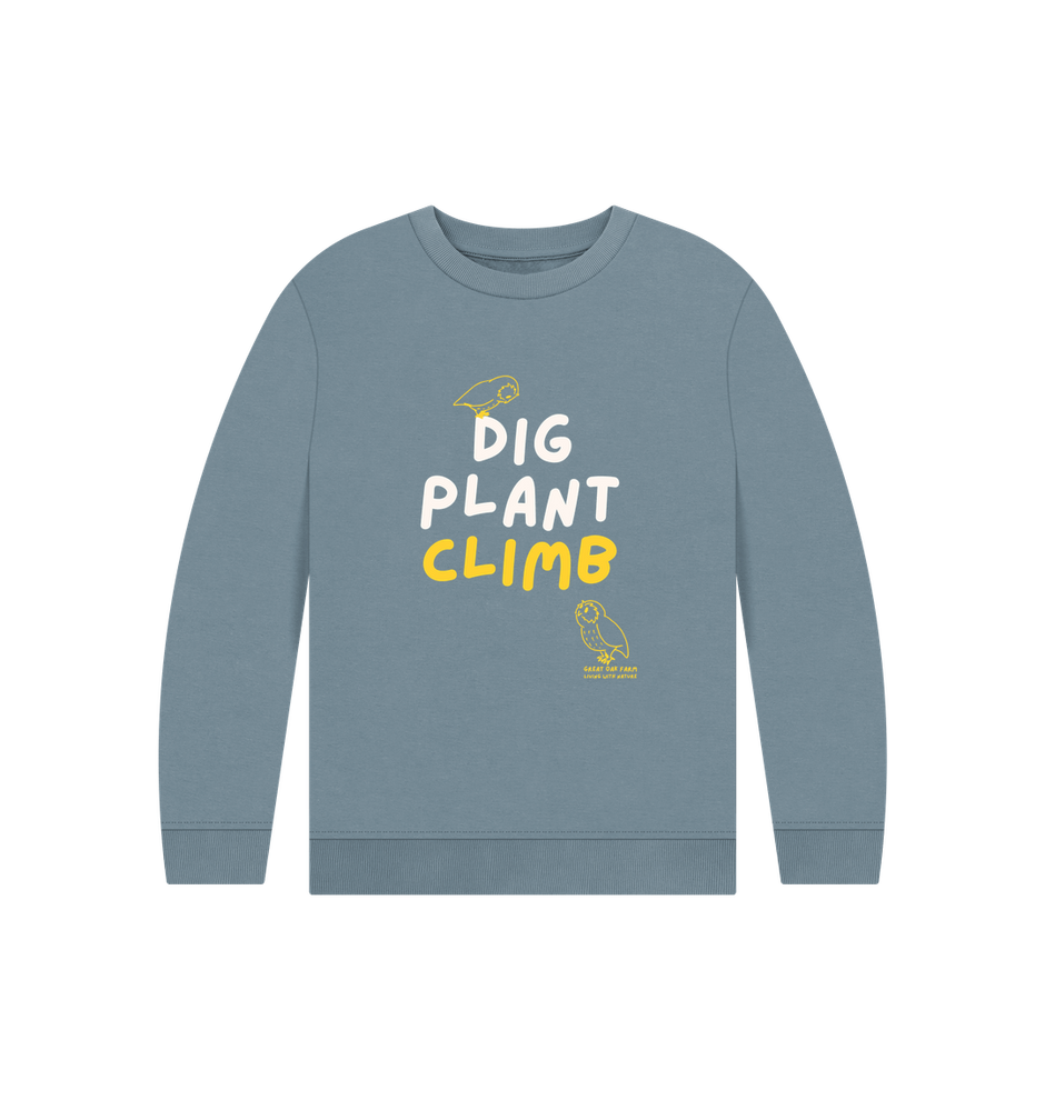 Great Oak Farm Stone Blue Dig Plant Climb Jumper