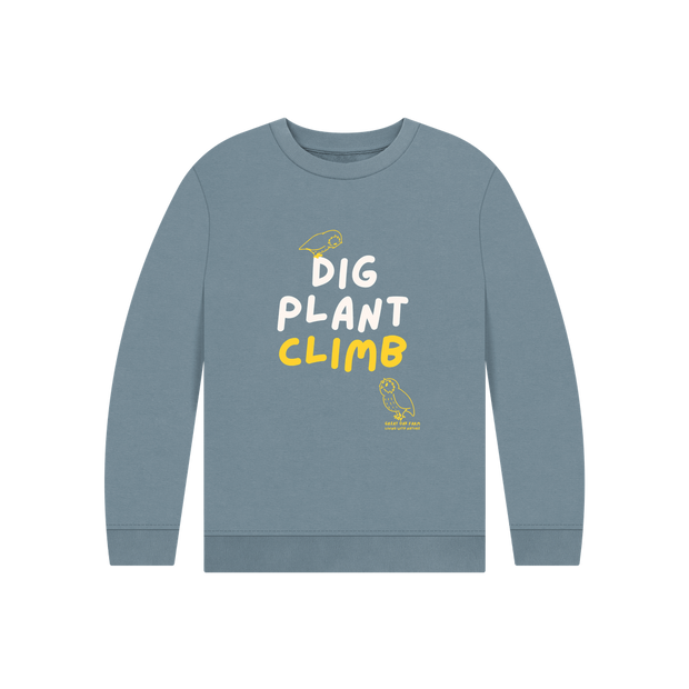 Great Oak Farm Stone Blue Dig Plant Climb Jumper