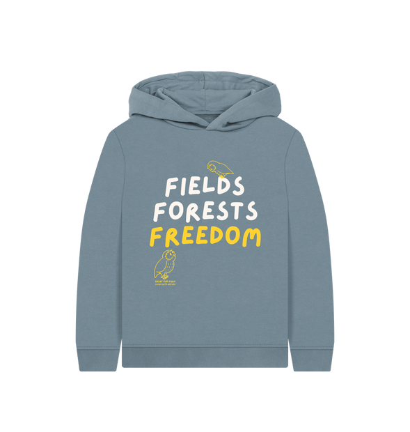 Great Oak Farm Stone Blue Fields Forests Freedom hoodie