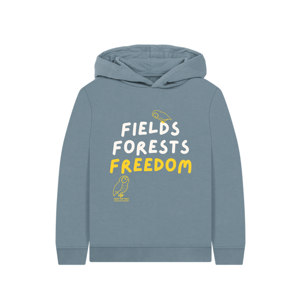 Great Oak Farm Stone Blue Fields Forests Freedom hoodie