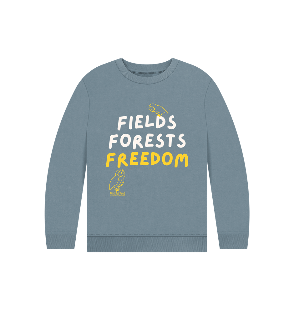 Great Oak Farm Stone Blue Fields Forests Freedom Jumper