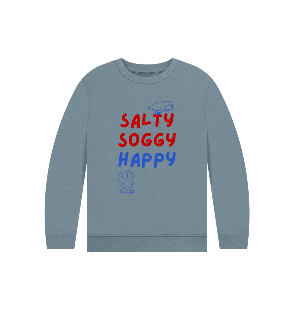 Great Oak Farm Stone Blue Salty Soggy Happy Jumper