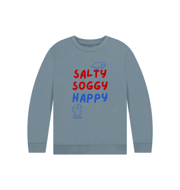 Great Oak Farm Stone Blue Salty Soggy Happy Jumper