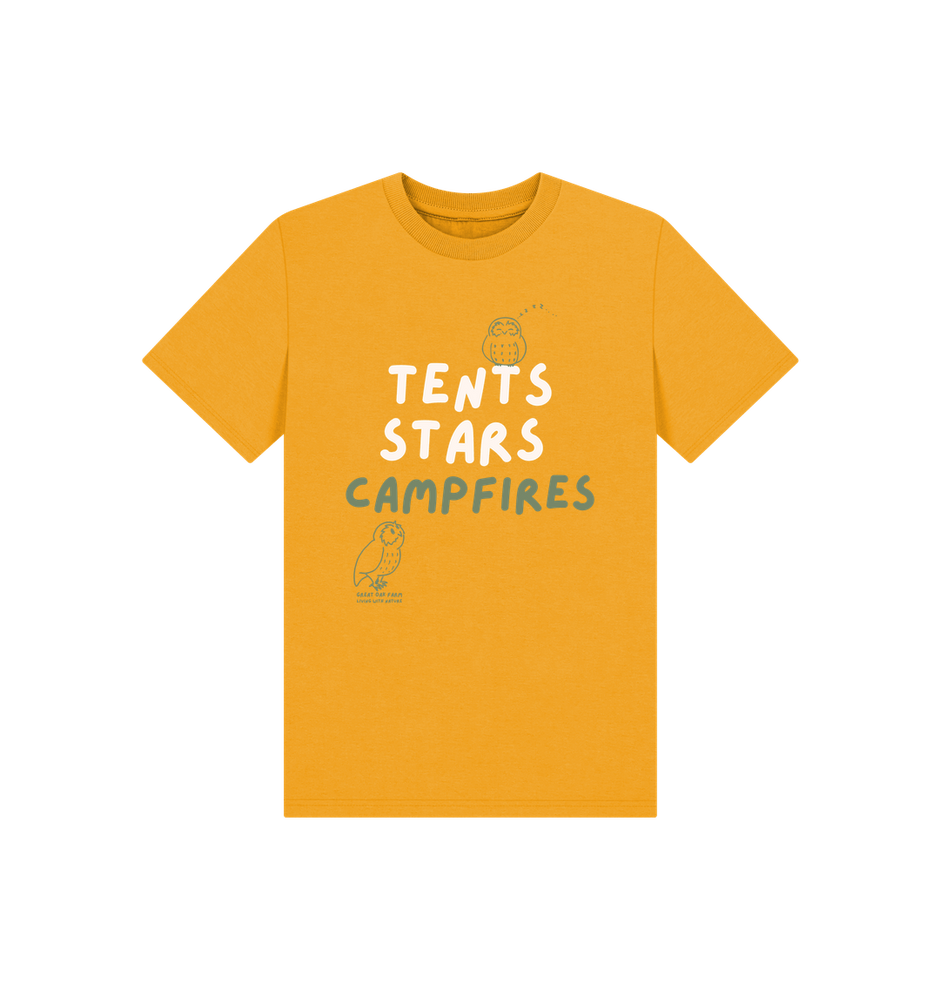 Great Oak Farm Tents Stars Campfires T-shirt