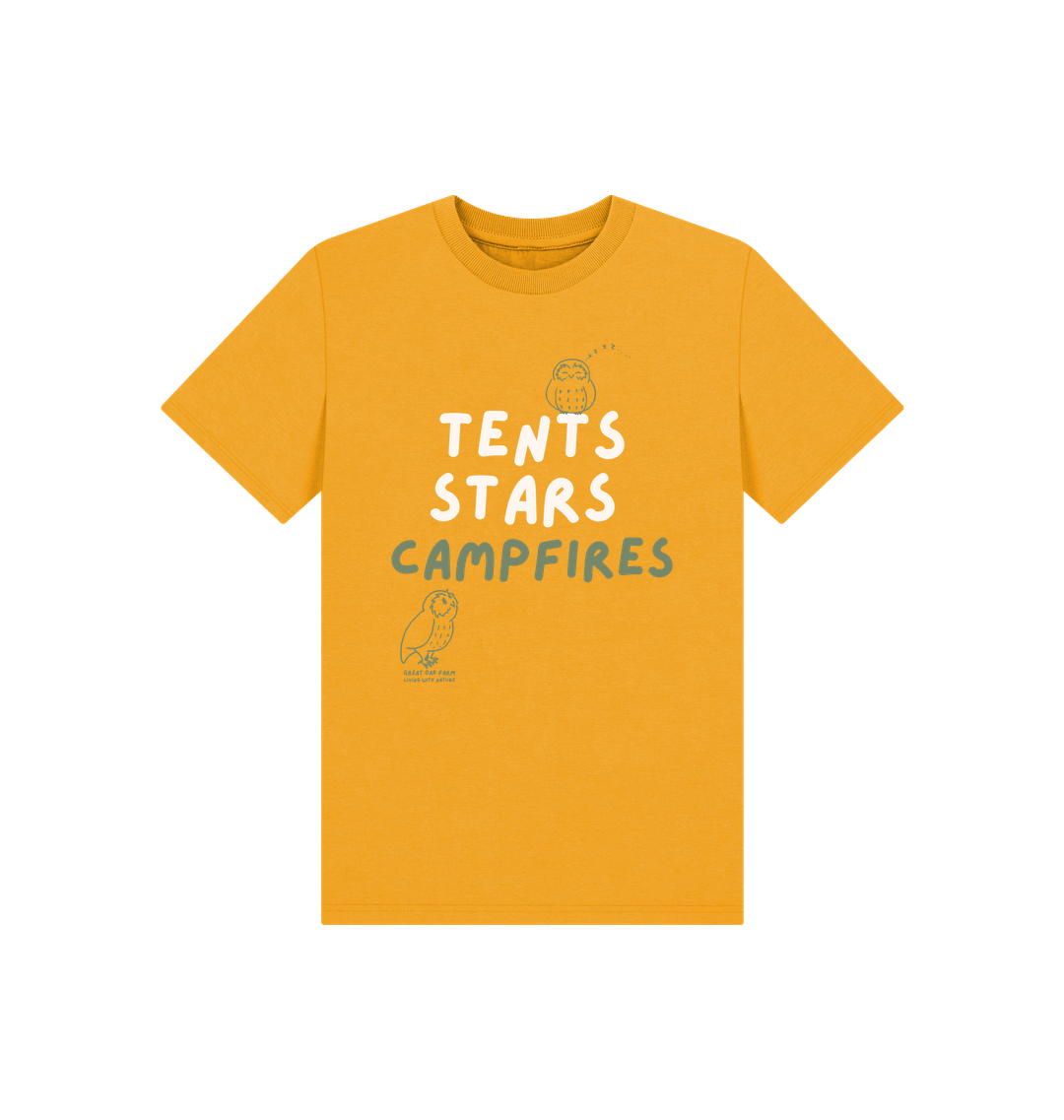 Great Oak Farm Tents Stars Campfires T-shirt