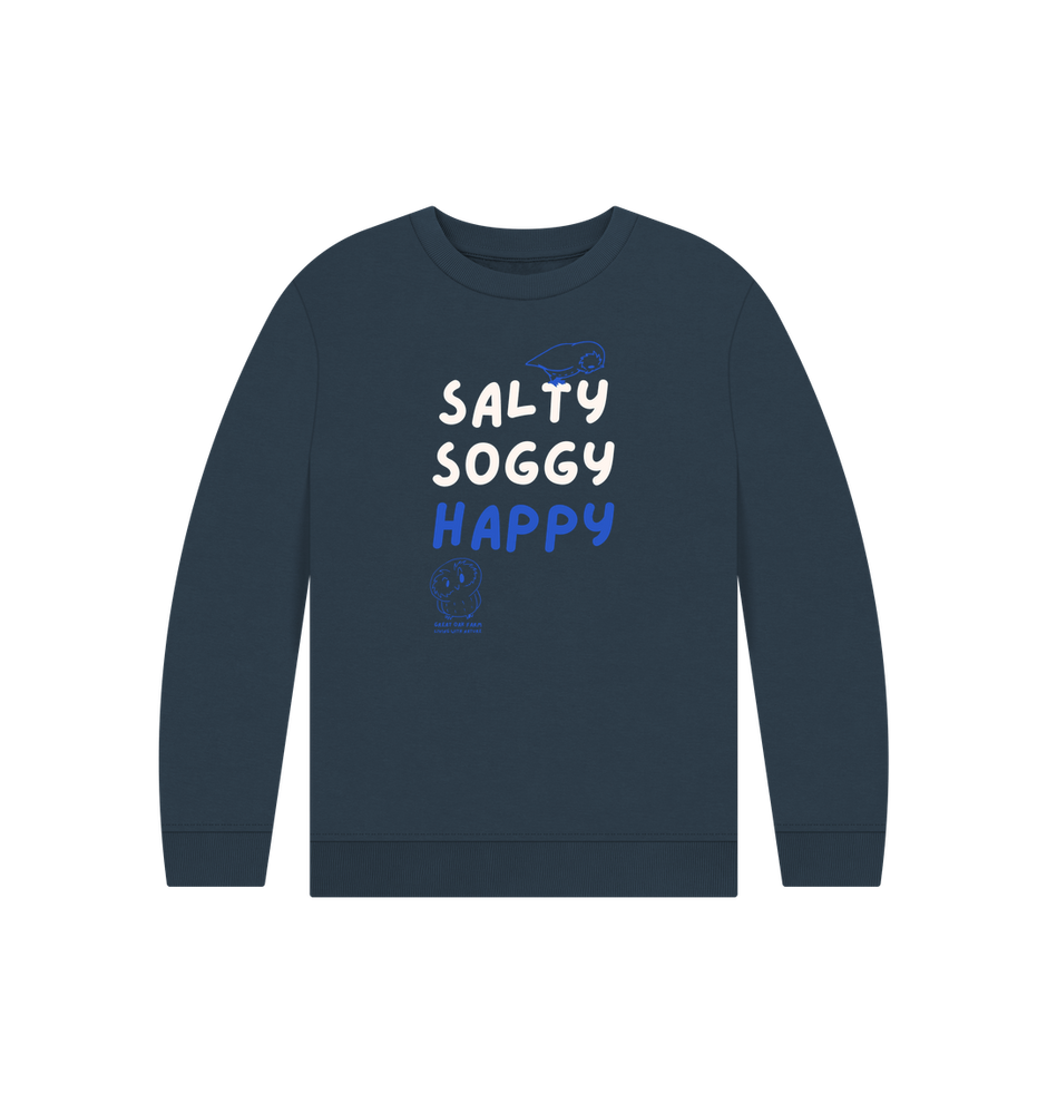 Great Oak Farm Salty Soggy Happy Sweatshirt Navy Blue