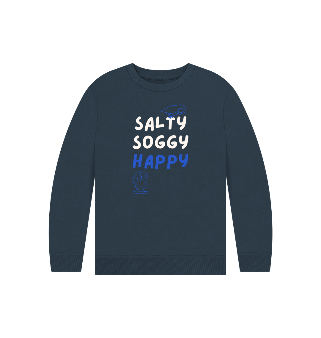 Great Oak Farm Salty Soggy Happy Sweatshirt Navy Blue